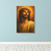 Jesus mit der Krone von Thorns im warmen klassisch Leinwanddruck (Insitu (Holzboden))