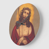 Jesus mit Dornen gekrönt Traurige Kunst Große Wanduhr (Winkel)