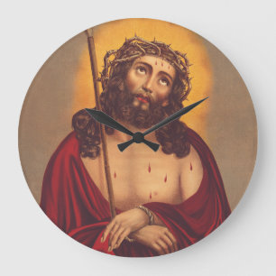 Jesus mit Dornen gekrönt Traurige Kunst Große Wanduhr