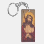 Jesus mit Dornen gekrönt Traurige Kunst Schlüsselanhänger (Vorderseite links)