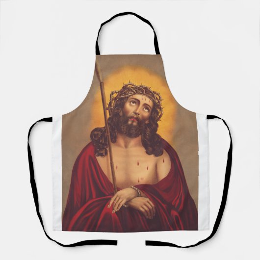 Jesus mit Dornen gekrönt Traurige Kunst Schürze (Vorderseite)