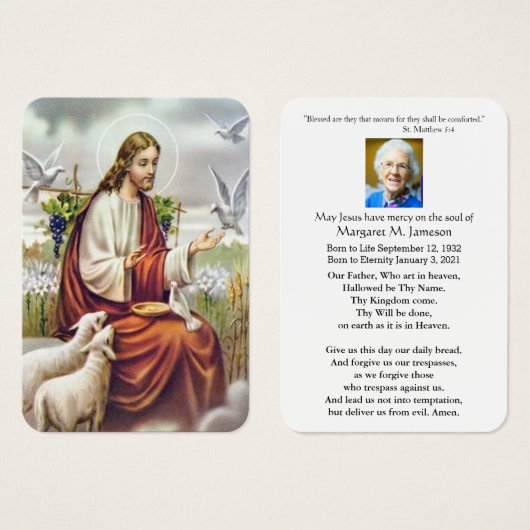 JESUS MIT DOVES HOLY CARD (Vorne & Hinten)
