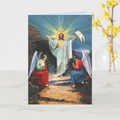 Jesus mit Engeln Grußkarte Karte (Gelbe Blume)