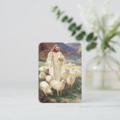 Jesus mit Flock Psalm 23 Gebetskarte Visitenkarte (Stehend Vorderseite)