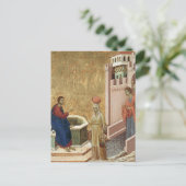 Jesus mit Frau am Brunnen Postkarte (Stehend Vorderseite)