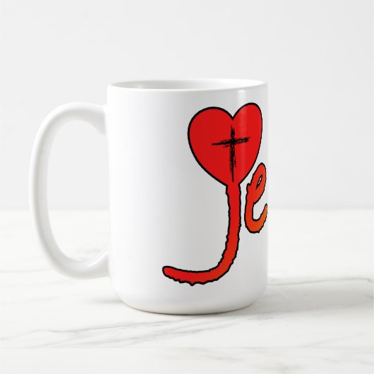 Jesus mit Herz Kaffeetasse (Links)