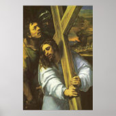 Jesus mit Holzkreuz Poster (Vorne)
