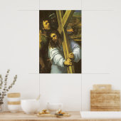 Jesus mit Holzkreuz Poster (Küche)