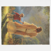 JESUS mit KIND Fleecedecke (Vorderseite (Horizontal))