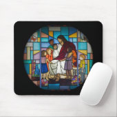 Jesus mit kindergesichertem Glas Mousepad (Mit Mouse)