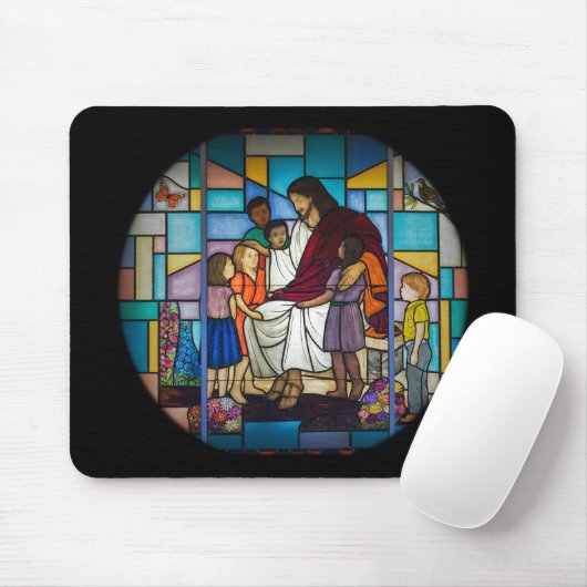 Jesus mit kindergesichertem Glas Mousepad (Mit Mouse)