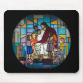 Jesus mit kindergesichertem Glas Mousepad (Vorne)