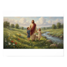 Jesus mit Kindern Christliche Wandkunst | Glaubens