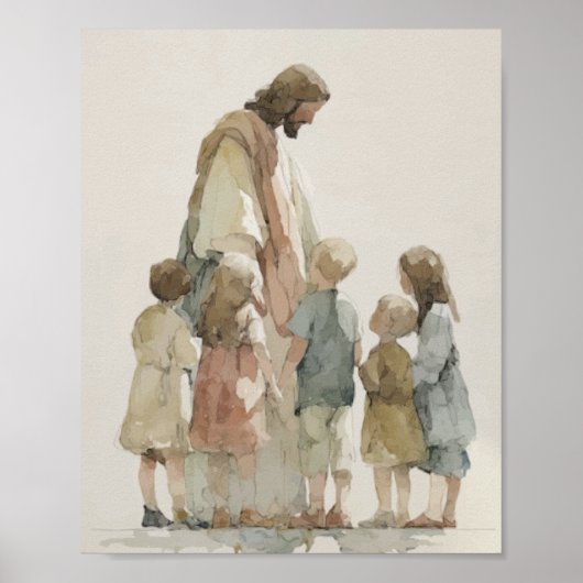 Jesus mit Kindern Poster (Vorne)
