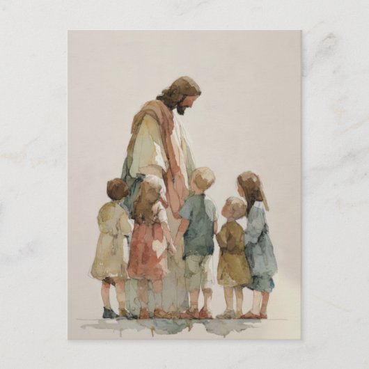 Jesus mit Kindern Postkarte (Vorderseite)
