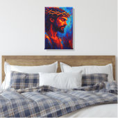 Jesus mit Krone von Thorns in fiery Abstrakter Far Leinwanddruck (Insitu (Schlafzimmer))
