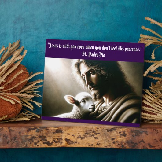 Jesus mit Lamb Tabletop Plaque mit Easel Fotoplatte (Seite)