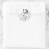 Jesus mit Lamm Runder Aufkleber (Tasche)