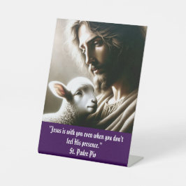 Jesus mit Lamm Sockel Schild