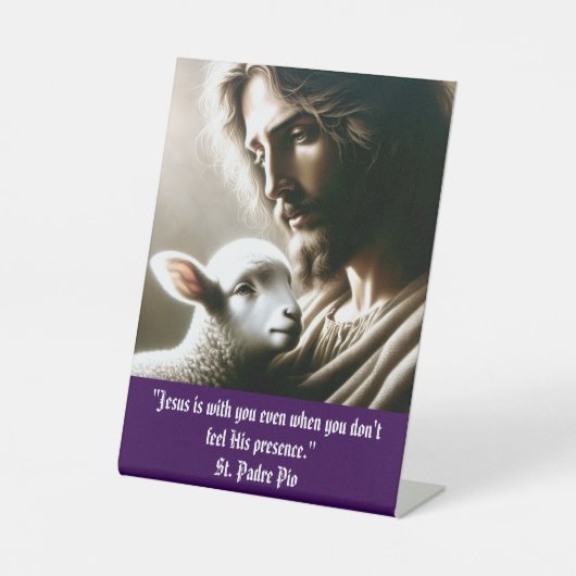 Jesus mit Lamm Sockel Schild (Vorderseite)