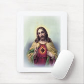 Jesus mit leuchtendem heiligen Herz Mousepad (Mit Mouse)