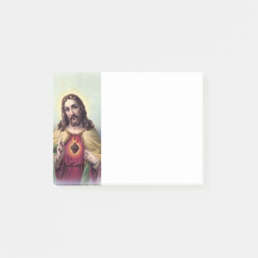 Jesus mit leuchtendem heiligen Herz Post-it Klebezettel (Vorderseite)