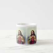 Jesus mit leuchtendem Herzen Espressotasse (Vorderseite)
