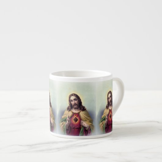 Jesus mit leuchtendem Herzen Espressotasse (Vorderseite Rechts)