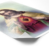 Jesus mit leuchtendem Herzen Fotodruck (Ecke)