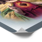 Jesus mit leuchtendem Herzen Poster (Ecke)