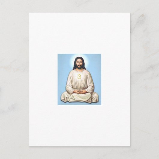 Jesus mit Om vermitteln Postkarte (Vorderseite)