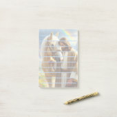 Jesus mit Palomino Pferd in Landschaftlicher Lands Post-it Klebezettel (Auf Schreibtisch)
