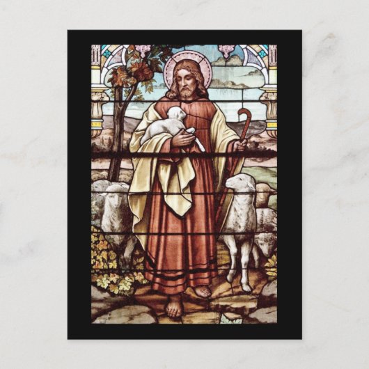 Jesus mit seinem Schaf Postkarte (Vorderseite)