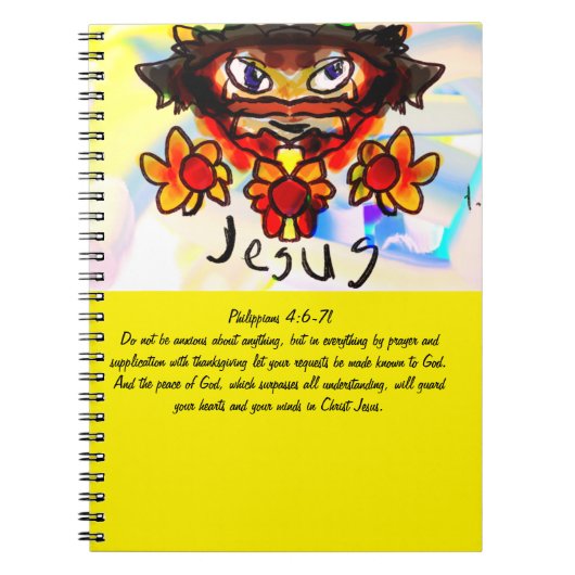 Jesus mit Sonnenblumen-Riesenmagnet für die Tasse Notizblock (Vorderseite)