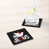 Jesus mit Taube Rechteckiger Pappuntersetzer (Vor Ort)