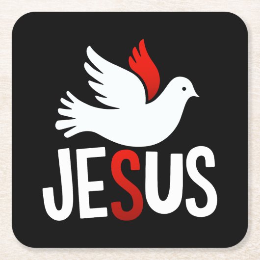 Jesus mit Taube Rechteckiger Pappuntersetzer (Vorderseite)