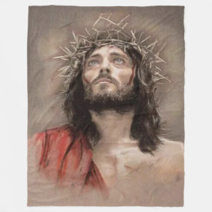 JESUS mit THORNS Fleecedecke