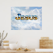 Jesus mit Wolken - Poster (Küche)