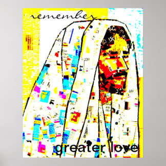 Jesus Modern Art Poster - "Vergiss mehr Liebe"
