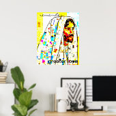 Jesus Modern Art Poster - "Vergiss mehr Liebe" (Heimbüro)