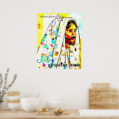 Jesus Modern Art Poster - "Vergiss mehr Liebe" (Küche)