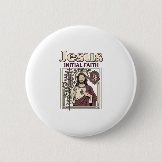 Jesus-Monogramm Anfangs Glaubens Jesus-Monogramm I Button (Vorderseite)