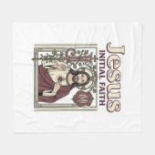 Jesus-Monogramm Anfangs Glaubens Jesus-Monogramm I Fleecedecke (Vorderseite (Horizontal))