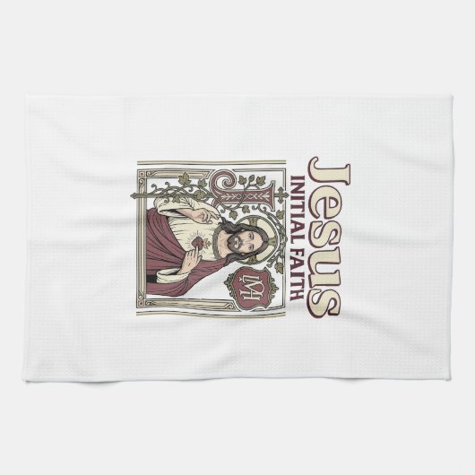 Jesus-Monogramm Anfangs Glaubens Jesus-Monogramm I Geschirrtuch (Horizontal)