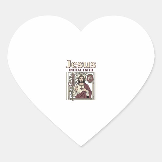 Jesus-Monogramm Anfangs Glaubens Jesus-Monogramm I Herz-Aufkleber (Vorderseite)