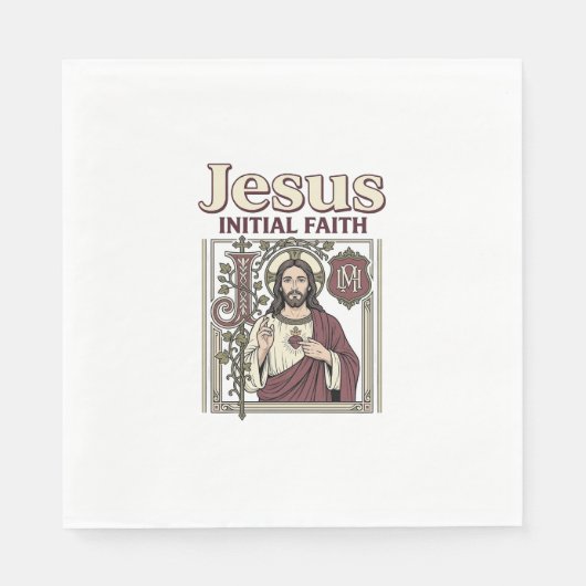 Jesus-Monogramm Anfangs Glaubens Jesus-Monogramm I Serviette (Vorderseite)