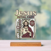 Jesus-Monogramm Anfangsbuchstabe Glaube Jesus-Mono Acrylschild (Neutral)