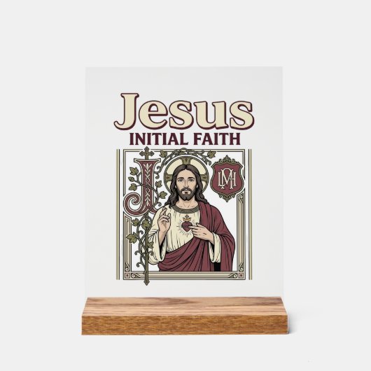 Jesus-Monogramm Anfangsbuchstabe Glaube Jesus-Mono Acrylschild (Vorderseite)