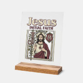 Jesus-Monogramm Anfangsbuchstabe Glaube Jesus-Mono Acrylschild (Winkel)