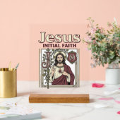 Jesus-Monogramm Anfangsbuchstabe Glaube Jesus-Mono Acrylschild (Hochzeit)